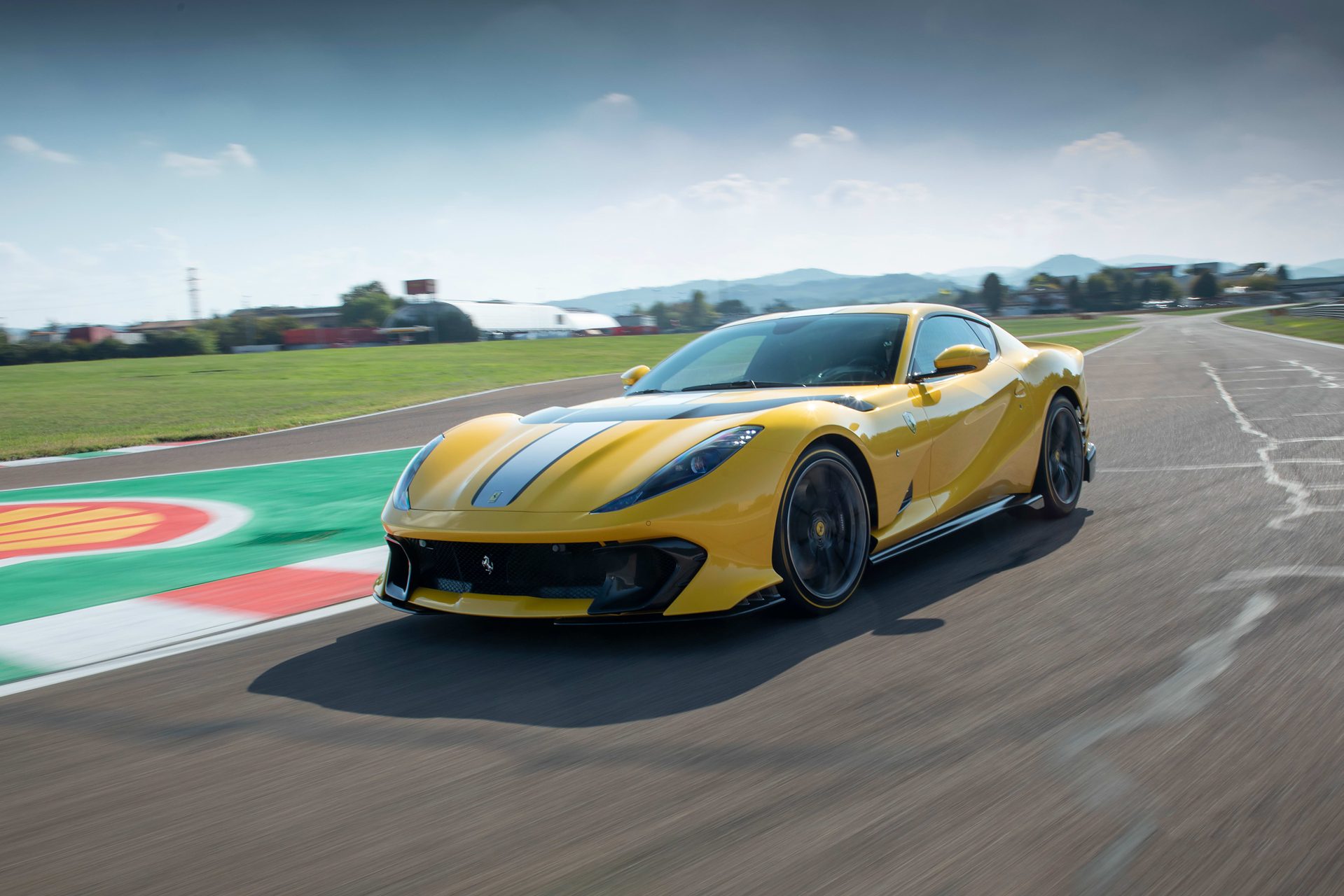 Ferrari 812 Competizione front quarter on track