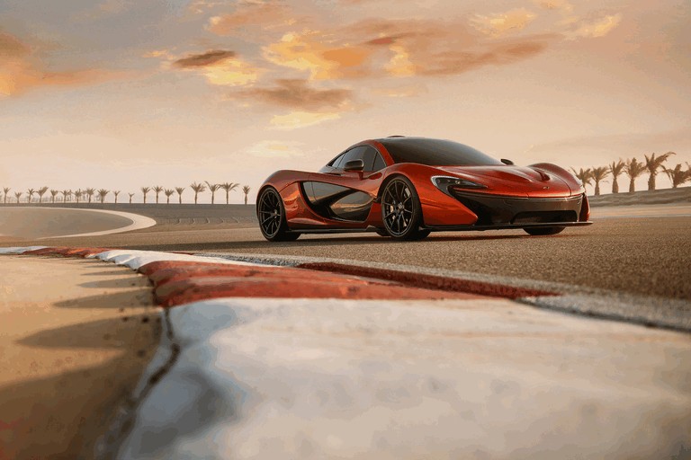 McLaren P1 on track at sunset