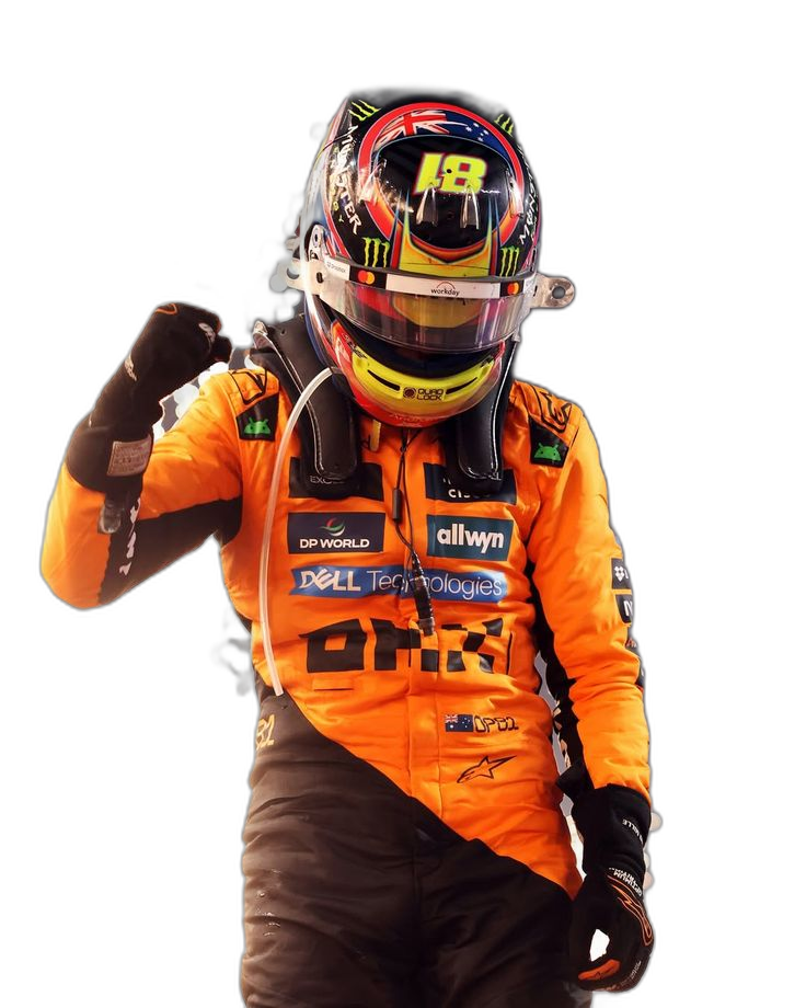 Piastri with helmet