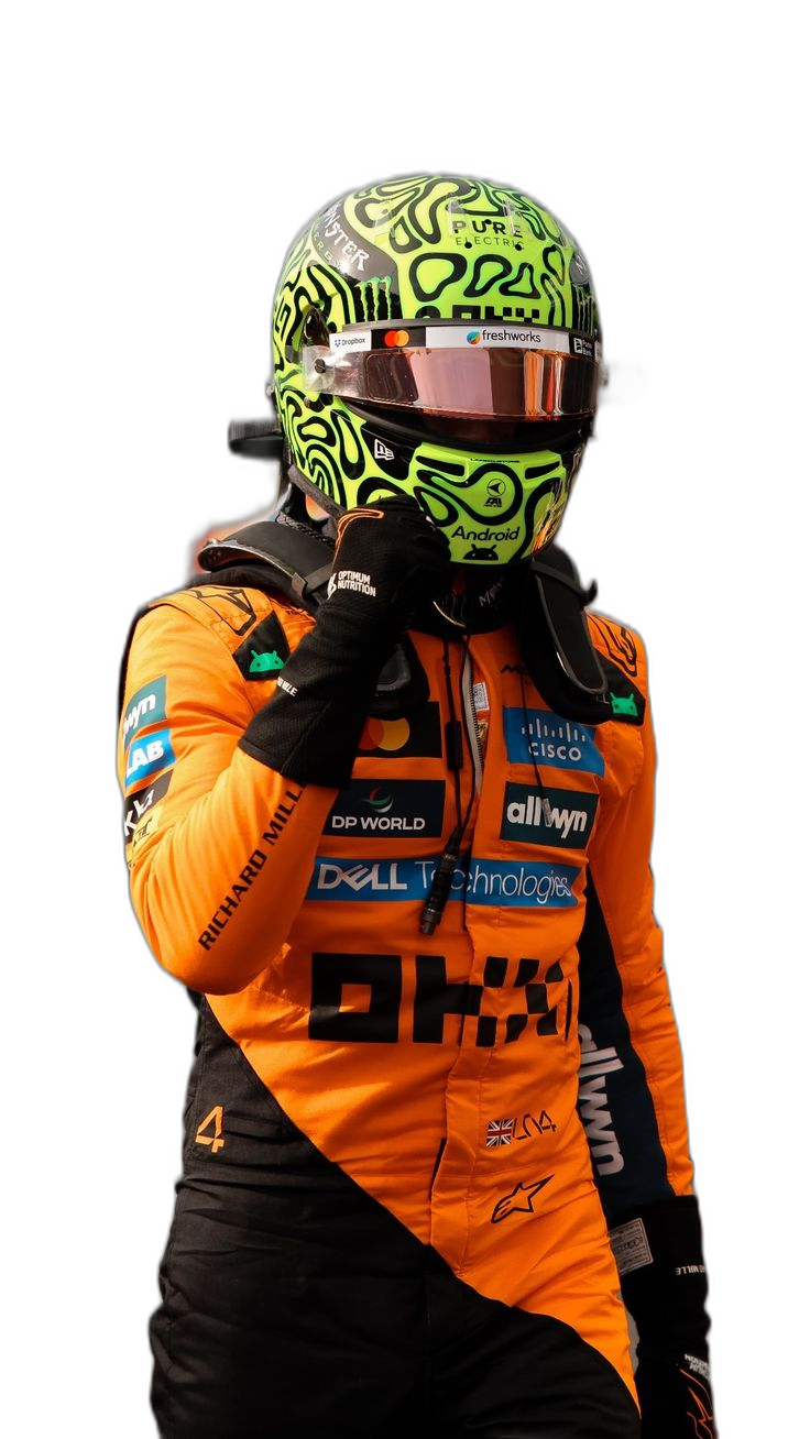 Norris with helmet