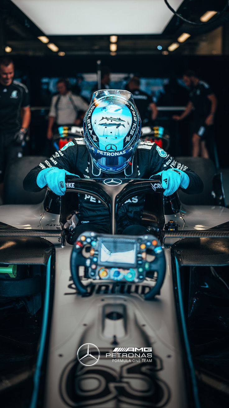 Russell entering the Mercedes