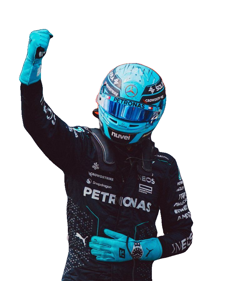 Russell with helmet
